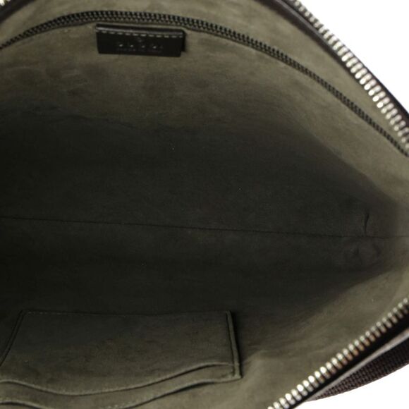 Gucci Front Zip Messenger GG Coated Canvas Medium Brown - Picture 5 of 8